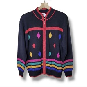 FIA Italia Vintage 80s Cardigan Sweater Hand-Loomed Size M
